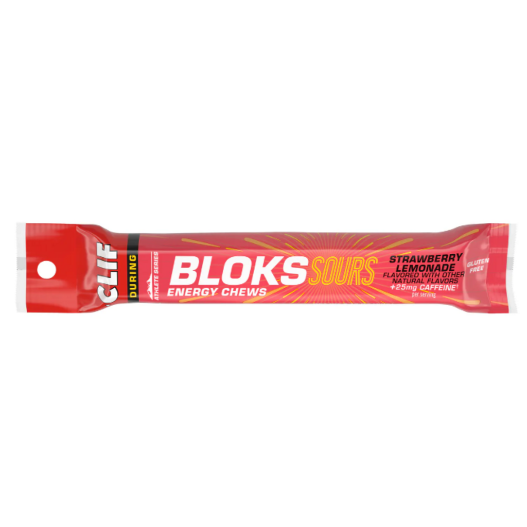 CLIF Clif Shot Bloks -  Sour Strawberry Lemonade Flavor with Caffeine