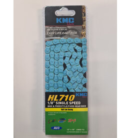 KMC KMC HL710 CHAIN Single Speed -w/Connect Pin, 112L - BLUE (Half Link Chain)