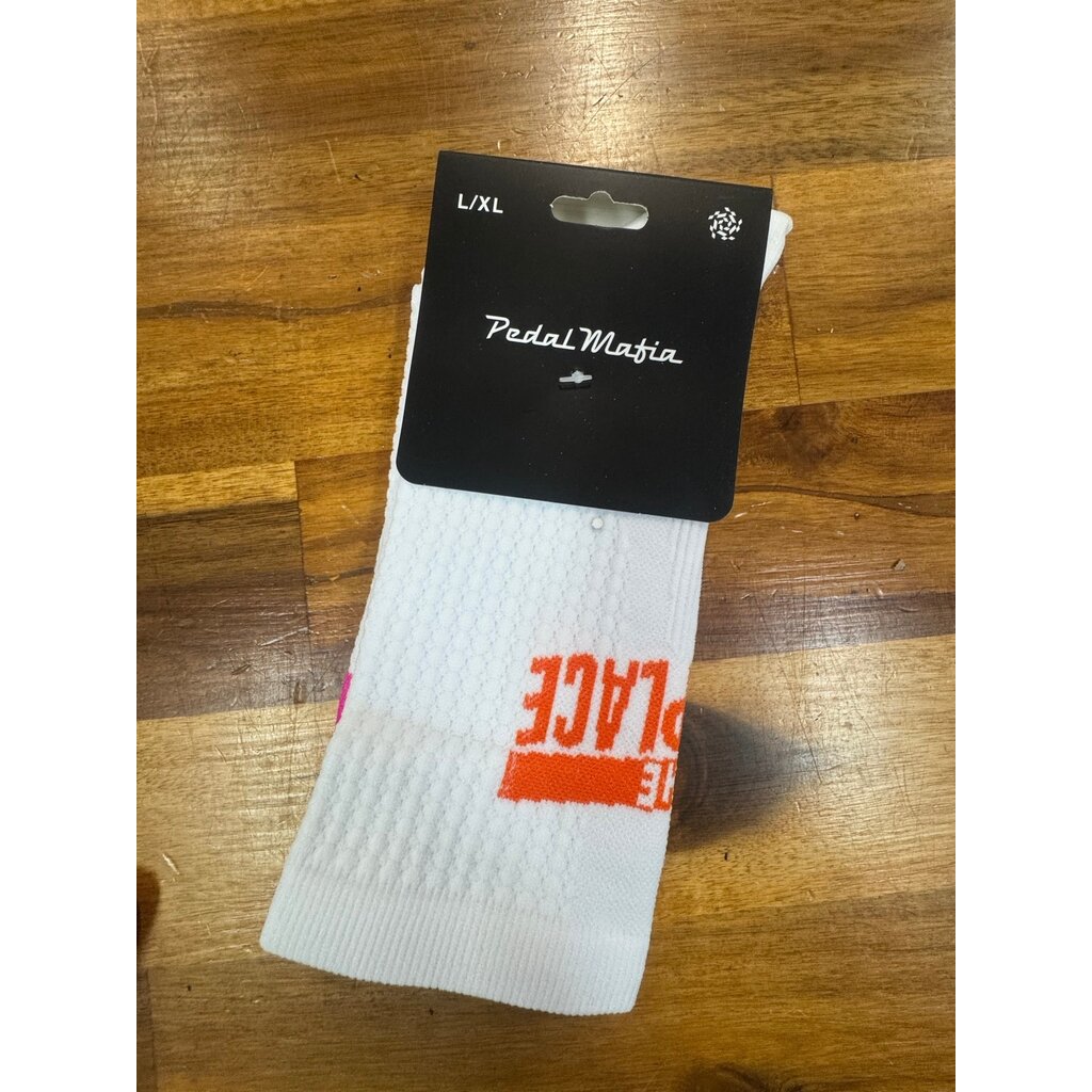 PEDAL MAFIA TBP White/Orange Socks Pedal Mafia