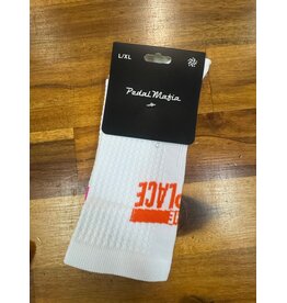 PEDAL MAFIA TBP White/Orange Socks Pedal Mafia