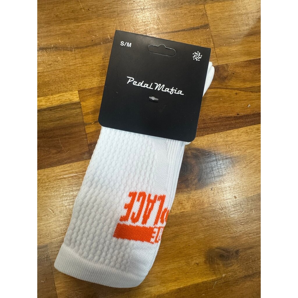 PEDAL MAFIA TBP White/Orange Socks Pedal Mafia