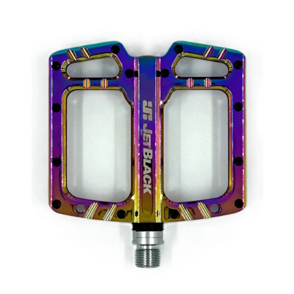 Jet Black Jetblack Ultralite MTB Pedals Low Profile- Oil Slick