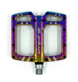 Jet Black Jetblack Ultralite MTB Pedals Low Profile- Oil Slick