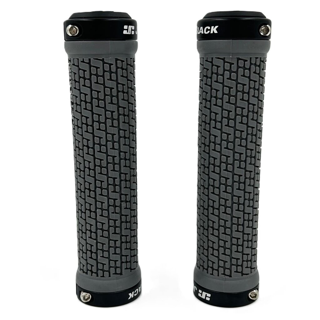 Jet Black  JetBlack Pin Lock On Grips Grey/Black Rings