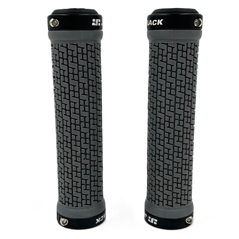 Jet Black JetBlack Pin Lock On Grips Grey/Black Rings