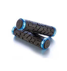 Jet Black JetBlack Rivet Lock On Grips Black/Cyan Rings