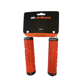 Jet Black Jet Black Rivet Lock On Grips Orange/Black Rings