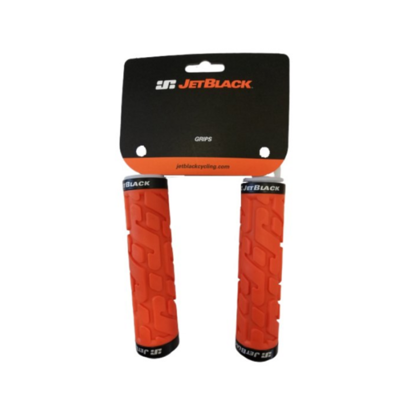 Jet Black Jet Black Rivet Lock On Grips Orange/Black Rings