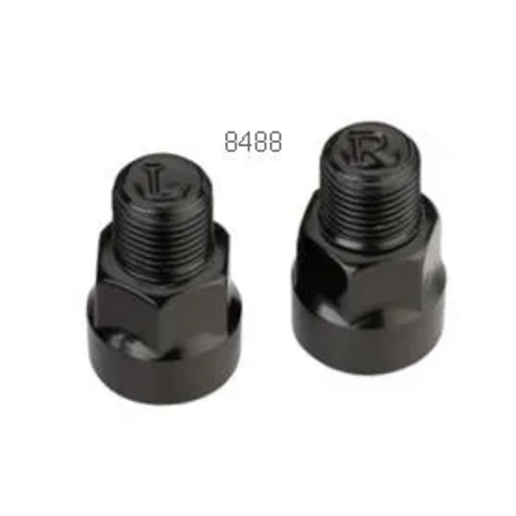 Pedal Thread Adaptors Steel - Converts 1/2"pedal thread to fit 9/16"cranks SET of 2