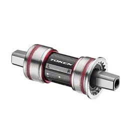 Token Token BSA Square Taper Bottom Bracket, 68mm, 107.5mm Cromo Axle, Premium Bearings, Silver