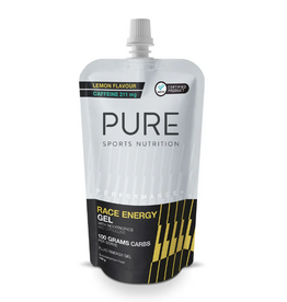 PURE PURE Performance + Race Energy Gel 100 g Carb Pouch - Lemon + Caffeine