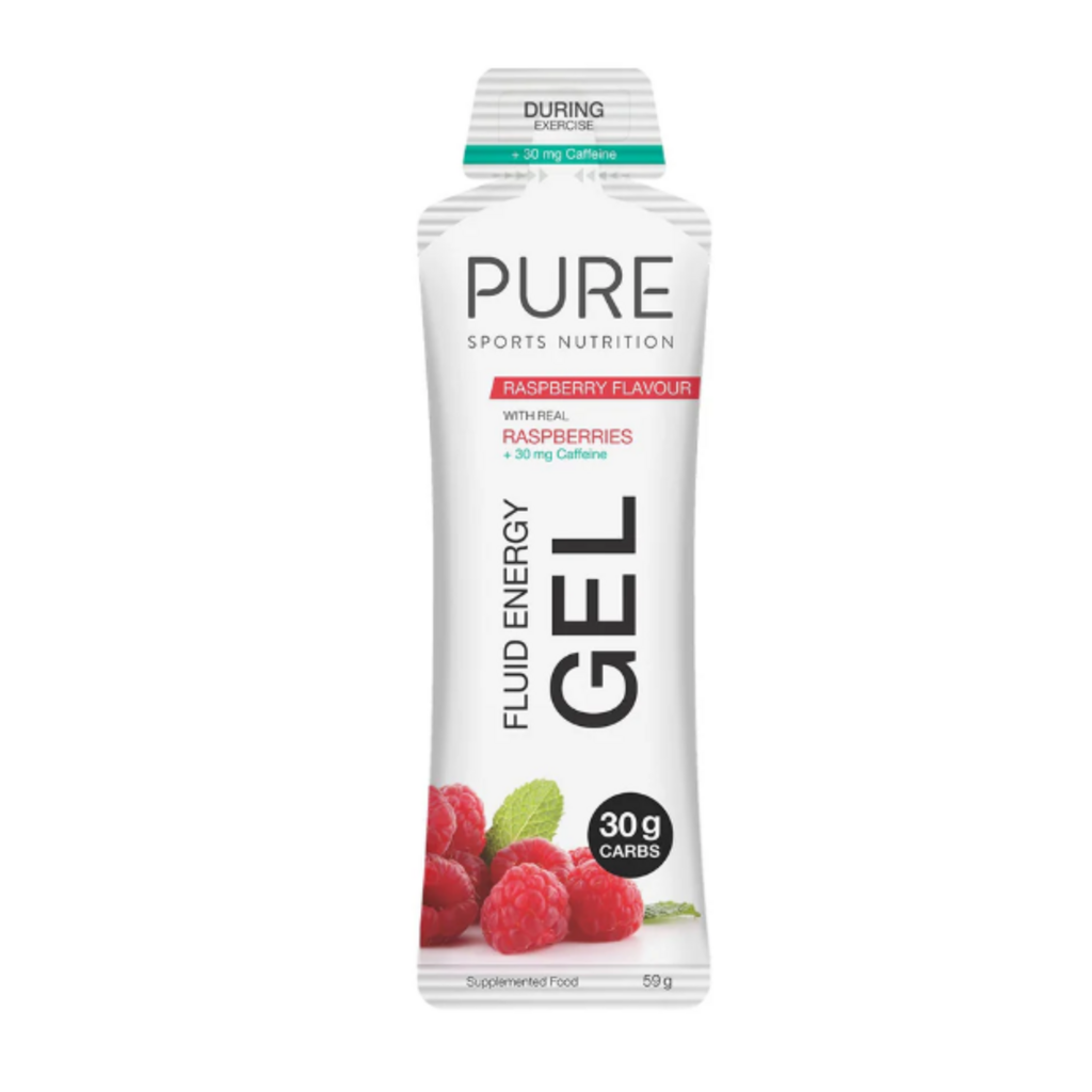 PURE Pure Fluid Energy Gel - Raspberries + 30mg Caffeine 59g (each)