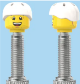 Brick Caps Presta Valve White Helmet Cap (sold as pair)