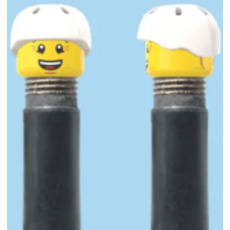 Brick Caps Schrader Valve White Helmet (sold as pair)