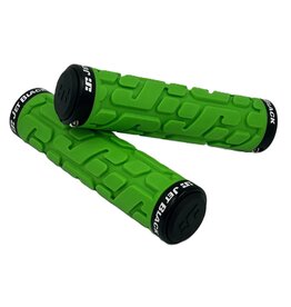 Jet Black JetBlack Pin Lock On Grips -Green/Black Rings