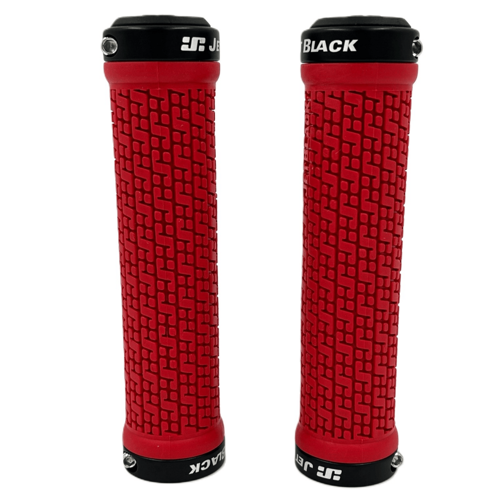 Jet Black JetBlack Pin Lock On Grips Red/Black Rings