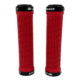 Jet Black JetBlack Pin Lock On Grips Red/Black Rings