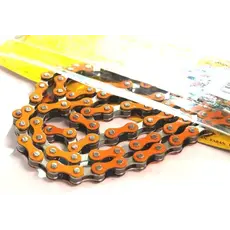 YBN CHAIN 1/2 x 1/8 x 112L, Single Speed, Nickel, ORANGE (YBN S-410)
