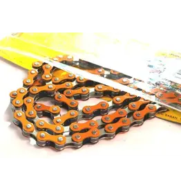 YBN CHAIN 1/2 x 1/8 x 112L, Single Speed, Nickel, ORANGE (YBN S-410)