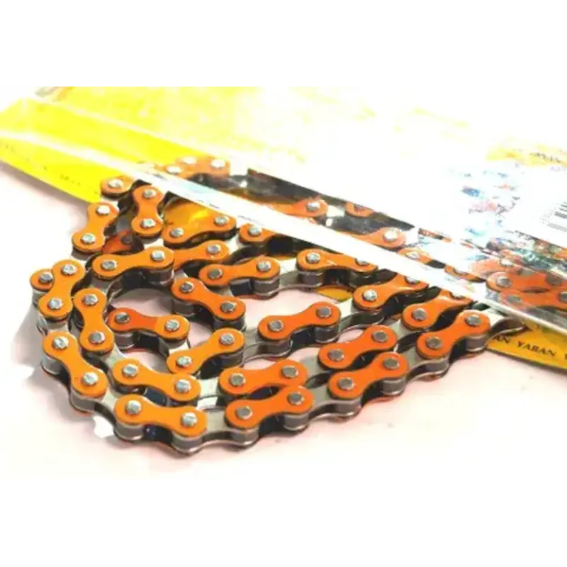YBN CHAIN 1/2 x 1/8 x 112L, Single Speed, Nickel, ORANGE (YBN S-410)