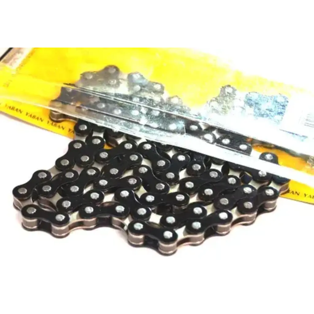 YBN CHAIN 1/2 x 1/8 x 112L, Single Speed, Nickel, BLACK (YBN S-410)