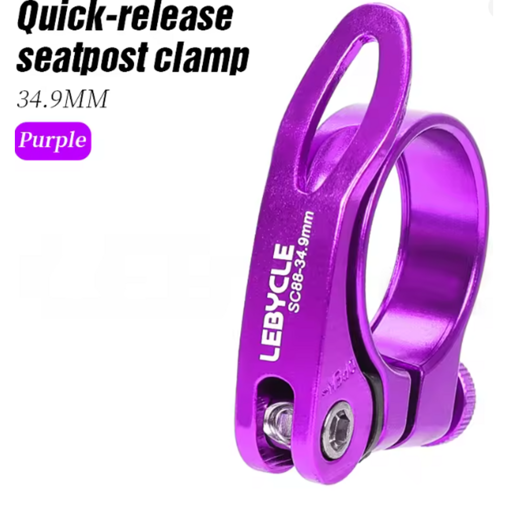 Lebycle LEBYCLE MTB Road Bicycle Quick-Release Seatpost Clamp Purple - 34.9mm