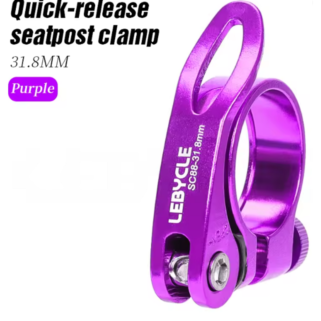Lebycle LEBYCLE MTB Road Bicycle Quick-Release Seatpost Clamp Purple - 31.8mm