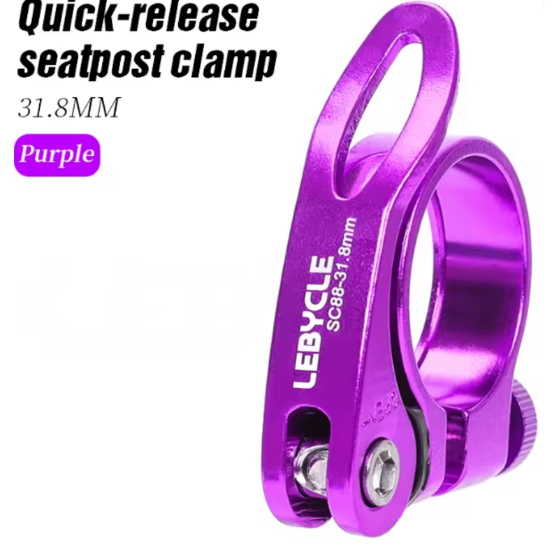 Lebycle LEBYCLE MTB Road Bicycle Quick-Release Seatpost Clamp Purple - 31.8mm
