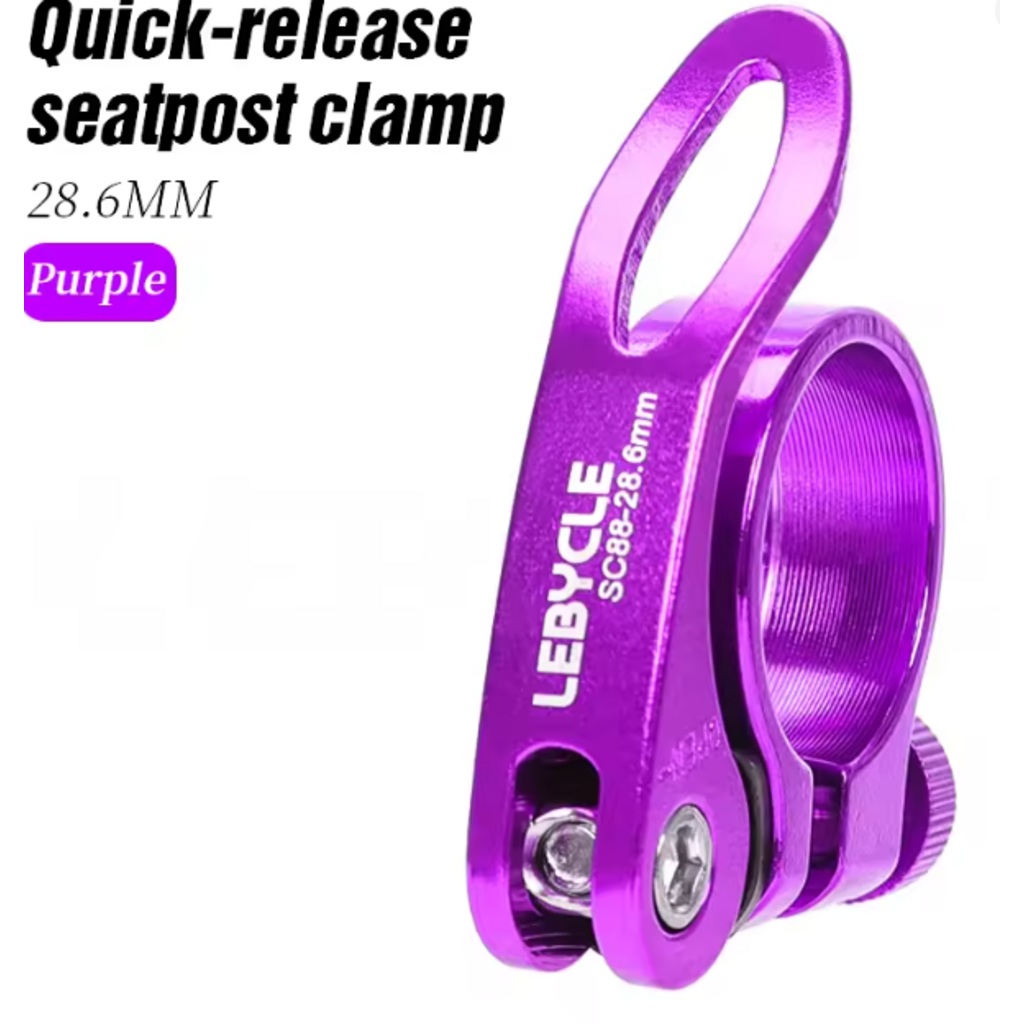 Lebycle LEBYCLE MTB Quick-Release Seatpost Clamp Purple - 28.6mm