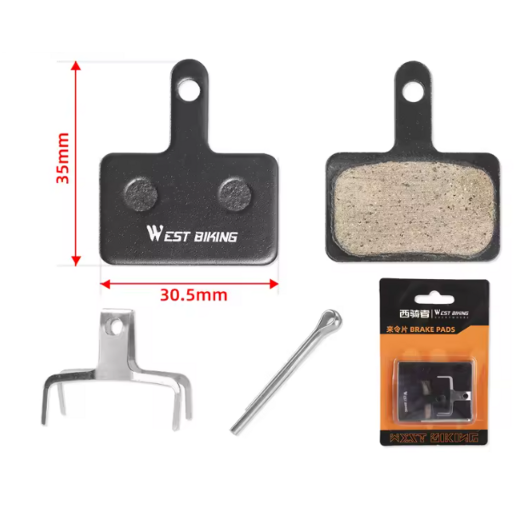 WEST BIKING Bicycle Disc Brake Pads Resin Semimetal - Shimano