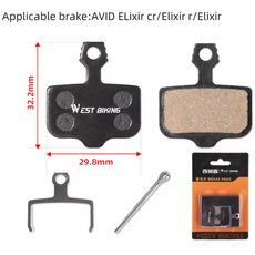 WEST BIKING Bicycle Disc Brake Pads Resin Semimetal - Sram