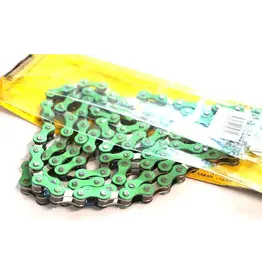 YBN CHAIN 1/2 x 1/8 x 112L, Single Speed, Nickel, GREEN (YBN S-410)