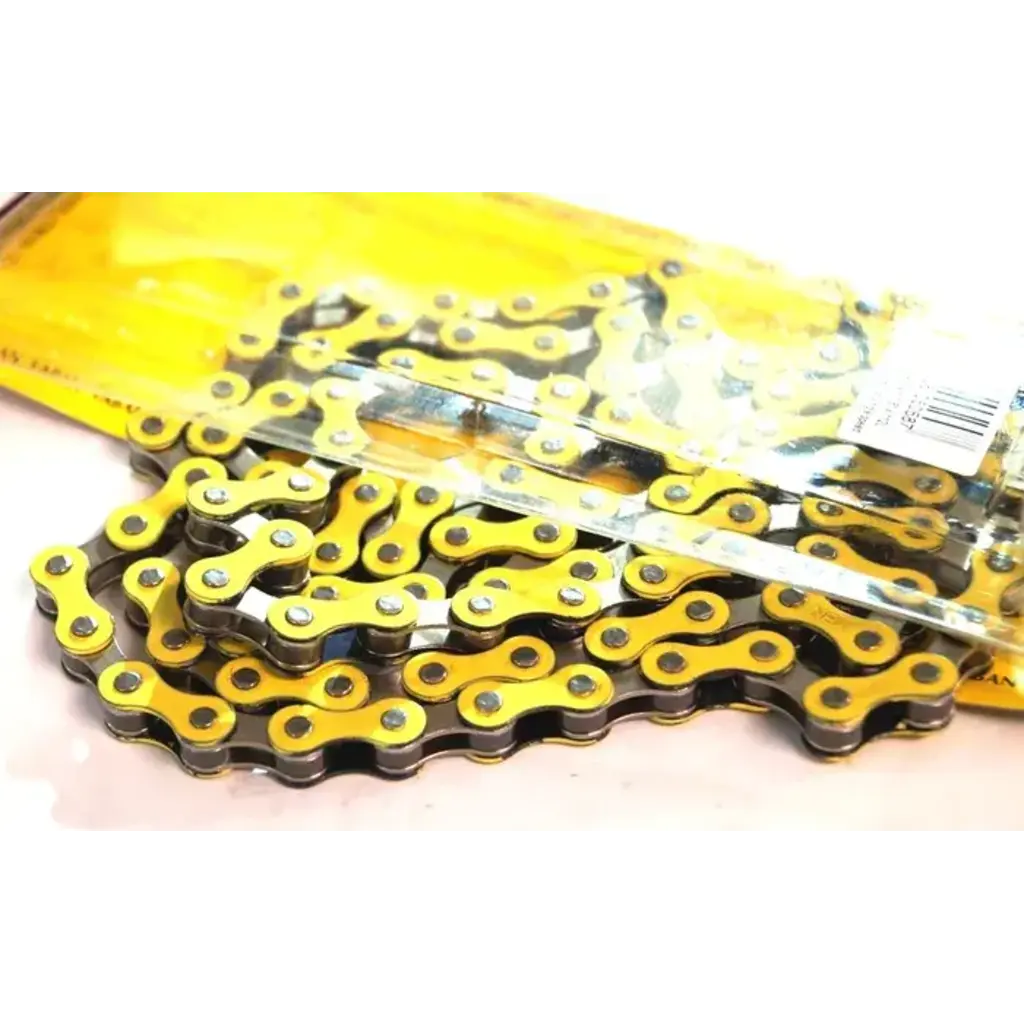 YBN CHAIN 1/2 x 1/8 x 112L, Single Speed, Nickel, YELLOW (YBN S-410)