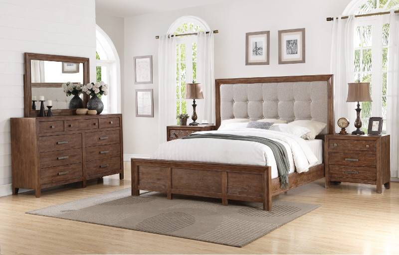 Furniture Rustic Oak Bedroom W1048 90kcs Flexsteel Wynwood Hampton 5pc King Bed Set K D M 2n