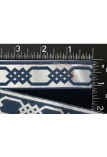 Cloakmakers.com Chained Celtic Knotwork Narrow, Blue on Grey