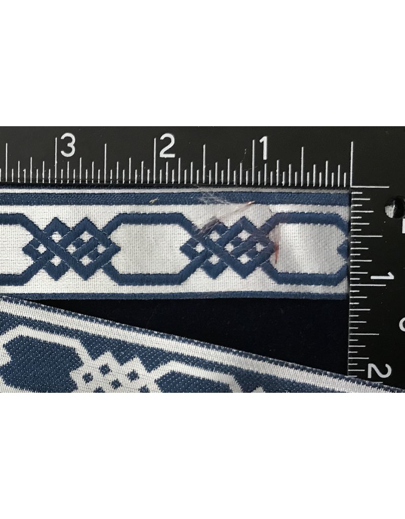 Cloakmakers.com Chained Celtic Knotwork Narrow, Blue on Grey