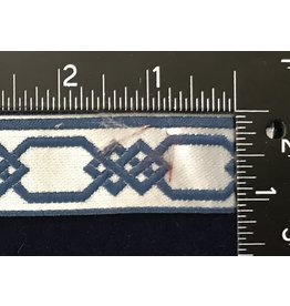 Cloakmakers.com Chained Celtic Knotwork Narrow, Blue on Grey