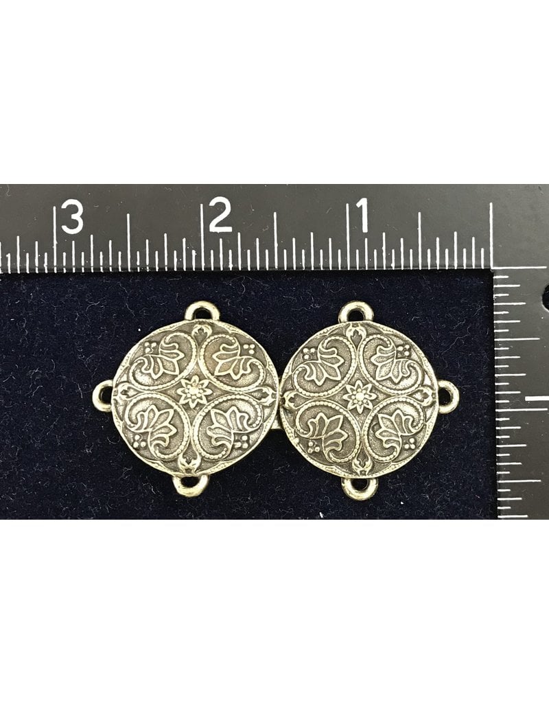 Cloakmakers.com Renaissance Lotus Medallion Cloak Clasp - BrassTone Plated