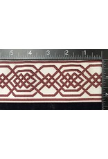 Cloakmakers.com Chained Double Celtic Knotwork Wide, Burgundy on Cream