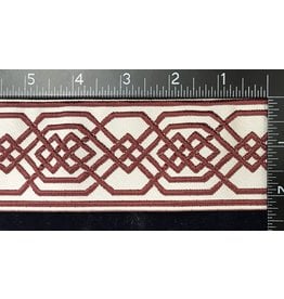 Cloakmakers.com Chained Double Celtic Knotwork Wide, Burgundy on Cream