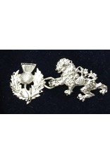 Cloakmakers.com Lion Rampant and Thistle Cloak Clasp - Silvertone Plated