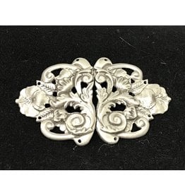 Cloakmakers.com Formal Floral Renaissance Cloak Clasp - Pewter