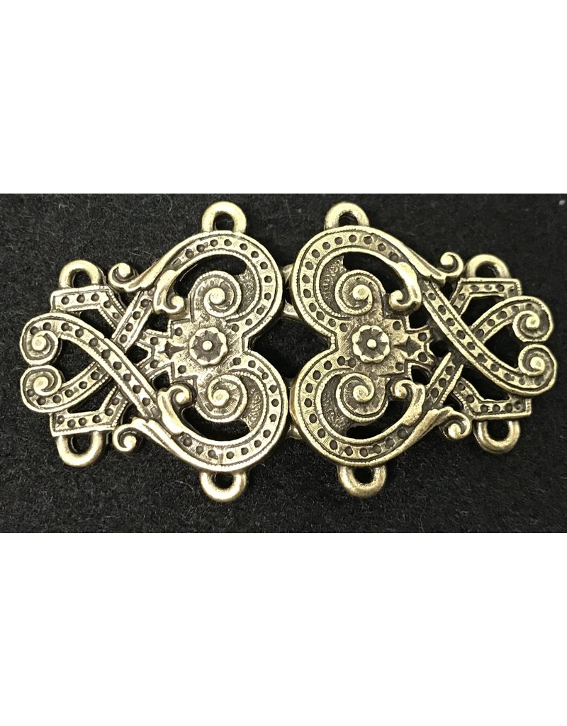 Cloakmakers.com Byzantine Swirls Cloak Clasp - Antique Bronze