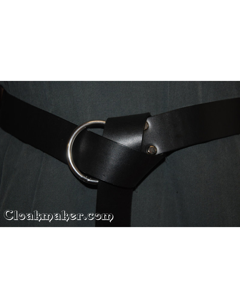 Double Ring Belt in Black/silver