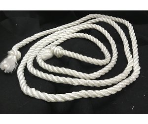 White Rope Belt, Single Wear, Single Knot, Extra Large