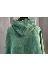 Cloakmakers.com 4113 - Easy Care Faux Suede Forest Green Full Circle Cloak, Brown Cotton Velvet Hood Lining,