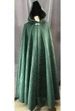 Cloakmakers.com 4113 - Easy Care Faux Suede Forest Green Full Circle Cloak, Brown Cotton Velvet Hood Lining,