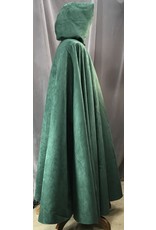 Cloakmakers.com 4113 - Easy Care Faux Suede Forest Green Full Circle Cloak, Brown Cotton Velvet Hood Lining,