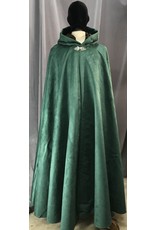 Cloakmakers.com 4113 - Easy Care Faux Suede Forest Green Full Circle Cloak, Brown Cotton Velvet Hood Lining,