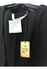 Cloak and Dagger Creations J694 - Black Open V-Neck Washed Wool Vest
